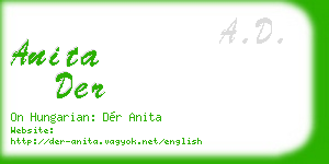 anita der business card